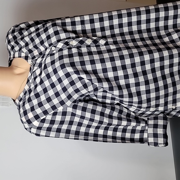 Duplicate listing. Talbots Black & White Plaid/Check Half Button up Top - Picture 12 of 14